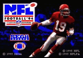 NFL Football 94 with Joe Montana Title Screen